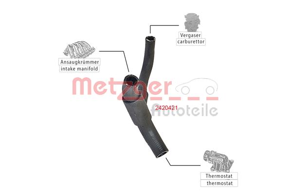 Ilustracja 2420421 METZGER AUTOTEILE przewód elastyczny chłodnicy