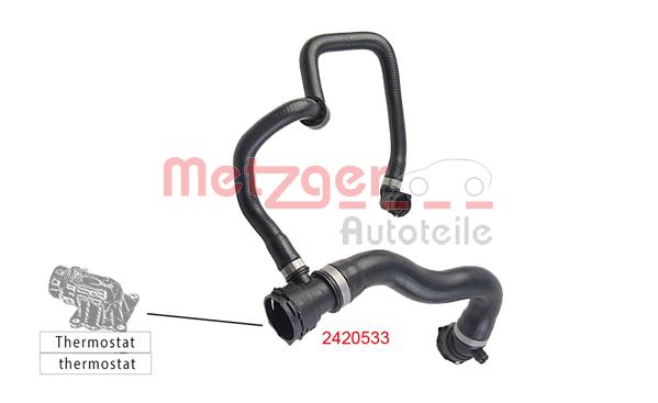 Ilustracja 2420533 METZGER AUTOTEILE przewód elastyczny chłodnicy