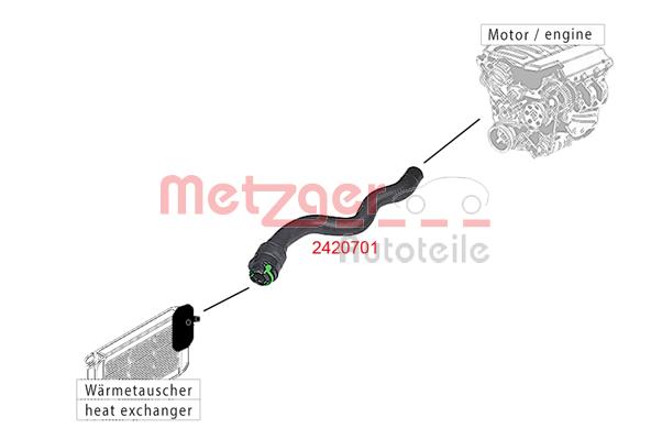Ilustracja 2420701 METZGER AUTOTEILE przewód elastyczny chłodnicy
