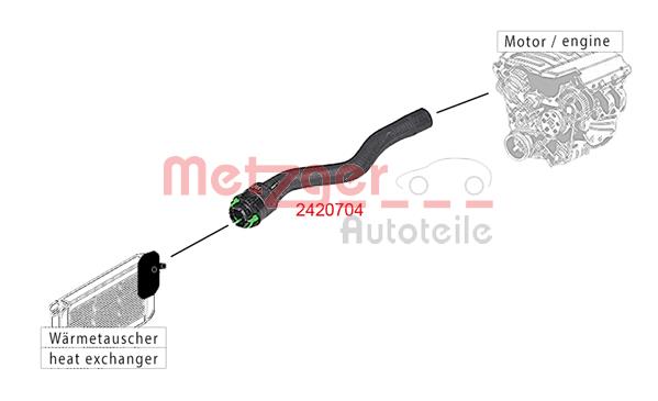 Ilustracja 2420704 METZGER AUTOTEILE przewód elastyczny chłodnicy