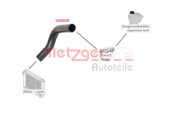 Ilustracja 2420038 METZGER AUTOTEILE przewód elastyczny chłodnicy
