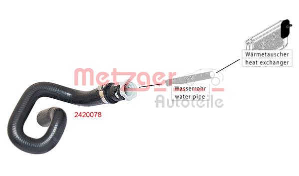 Ilustracja 2420078 METZGER AUTOTEILE przewód elastyczny chłodnicy