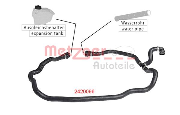 Ilustracja 2420096 METZGER AUTOTEILE przewód elastyczny chłodnicy