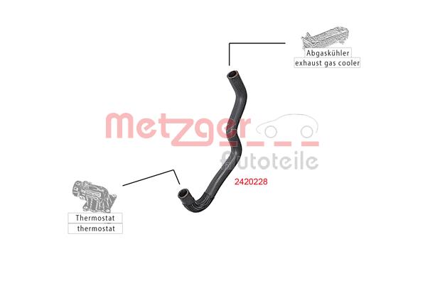Ilustracja 2420228 METZGER AUTOTEILE przewód elastyczny chłodnicy