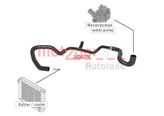 Ilustracja 2420274 METZGER AUTOTEILE przewód elastyczny chłodnicy