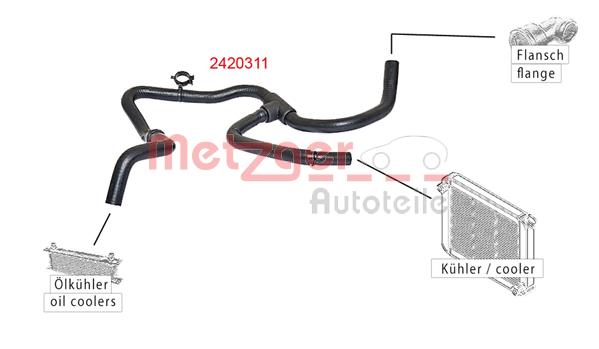 Ilustracja 2420311 METZGER AUTOTEILE przewód elastyczny chłodnicy