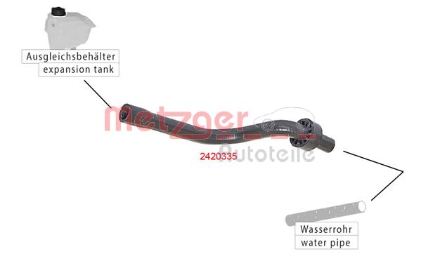 Ilustracja 2420335 METZGER AUTOTEILE przewód elastyczny chłodnicy
