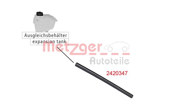Ilustracja 2420347 METZGER AUTOTEILE przewód elastyczny chłodnicy