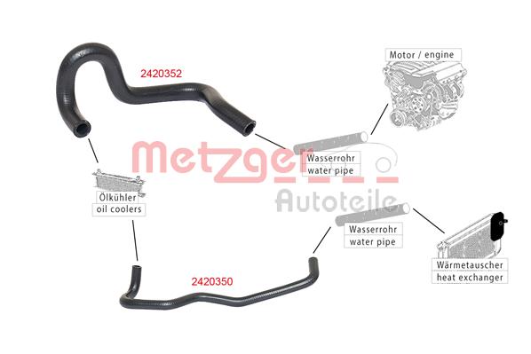 Ilustracja 2420352 METZGER AUTOTEILE przewód elastyczny chłodnicy