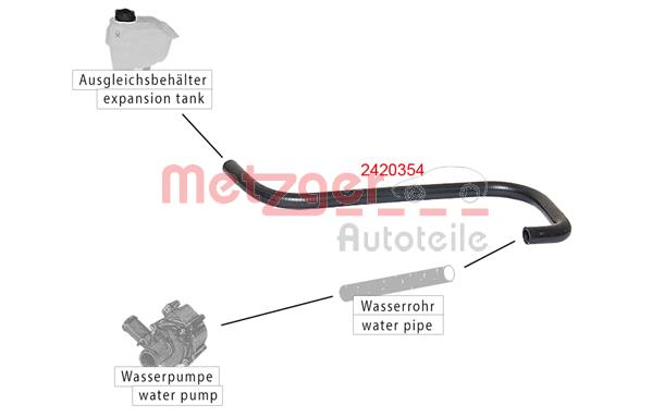 Ilustracja 2420354 METZGER AUTOTEILE przewód elastyczny chłodnicy
