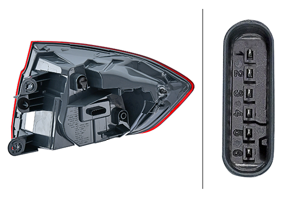 Ilustracja 2SD 012 147-411 HELLA lampa tylna zespolona