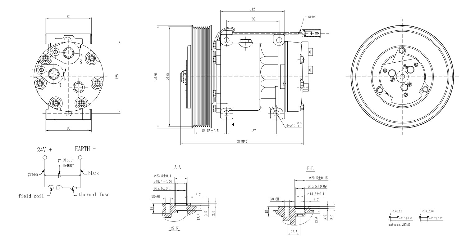 Ilustracja 8FK 366 200-051 HELLA sprężarka, klimatyzacja