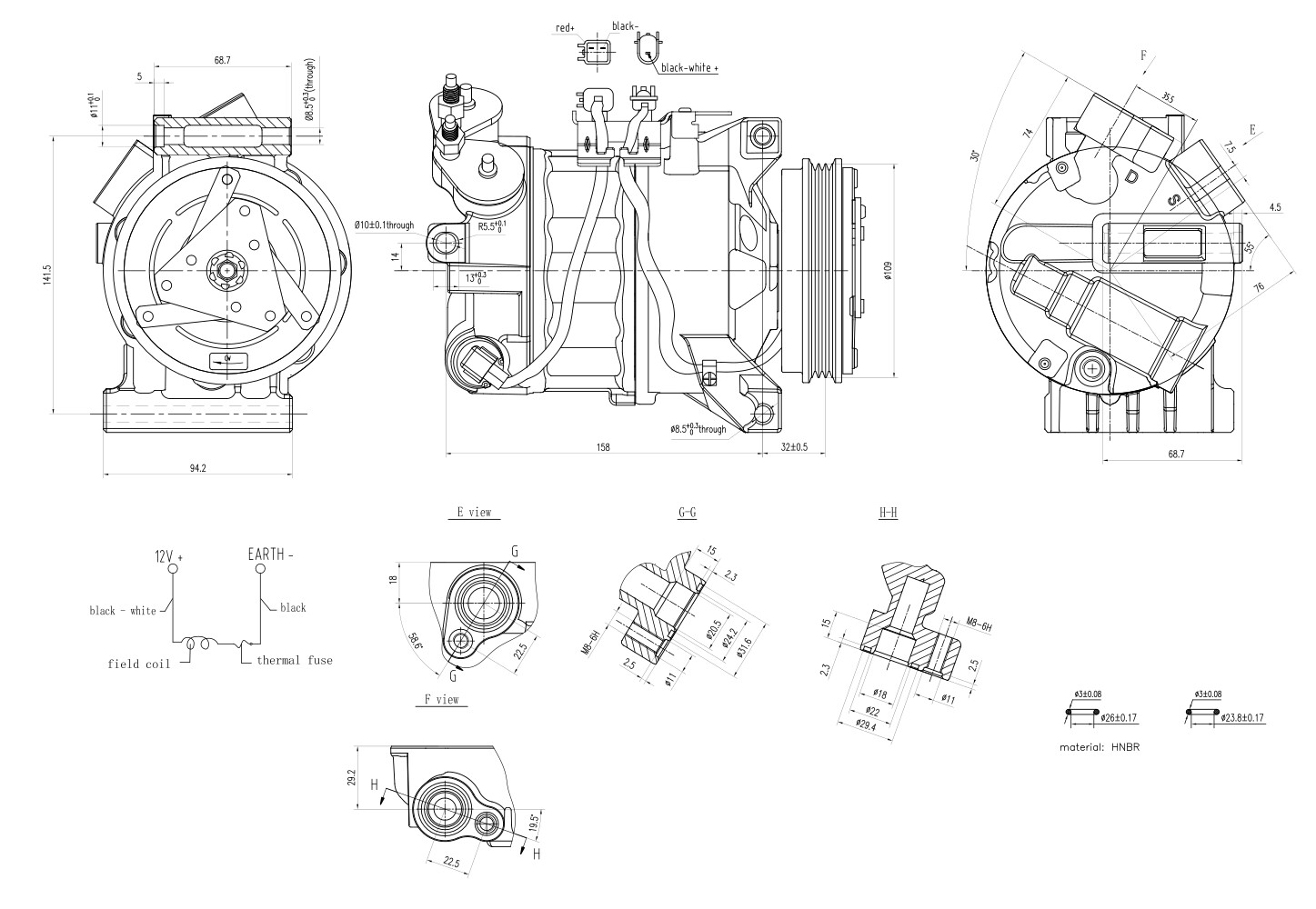 Ilustracja 8FK 366 200-251 HELLA sprężarka, klimatyzacja