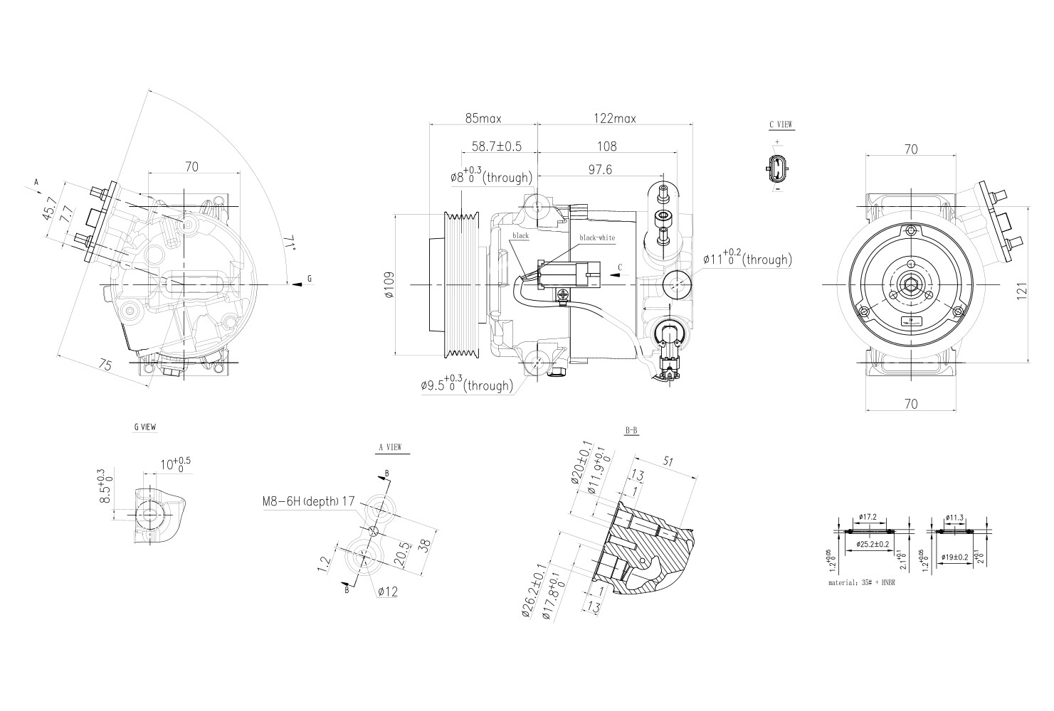 Ilustracja 8FK 366 200-471 HELLA sprężarka, klimatyzacja