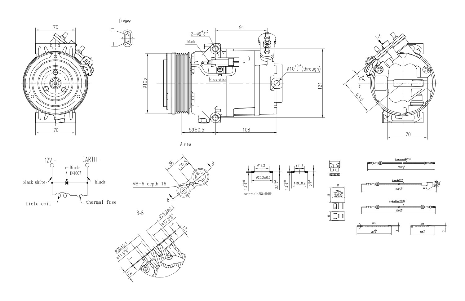 Ilustracja 8FK 366 200-541 HELLA sprężarka, klimatyzacja