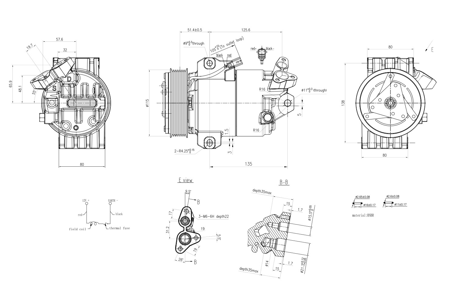 Ilustracja 8FK 366 200-731 HELLA sprężarka, klimatyzacja