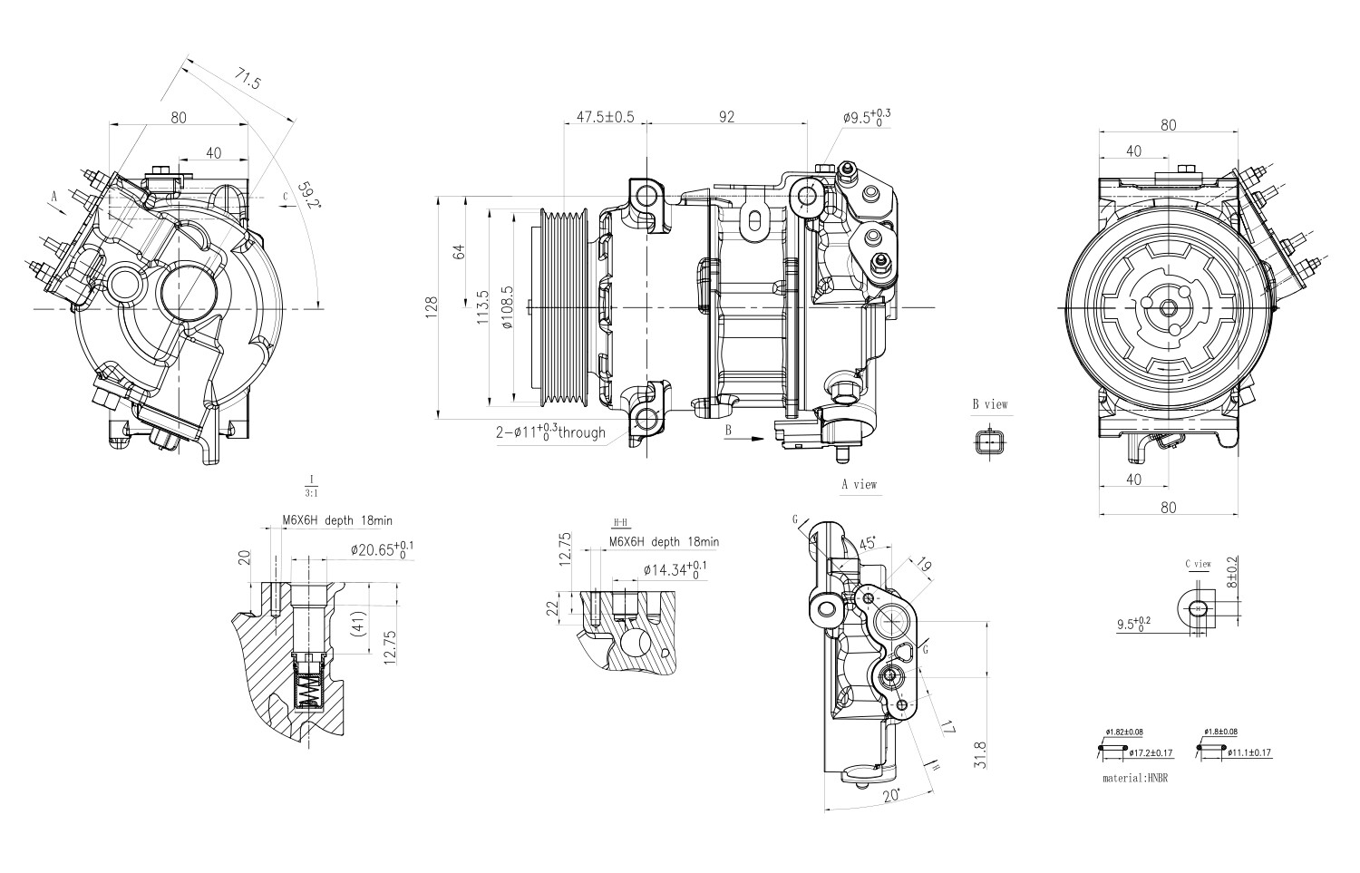 Ilustracja 8FK 366 200-981 HELLA sprężarka, klimatyzacja
