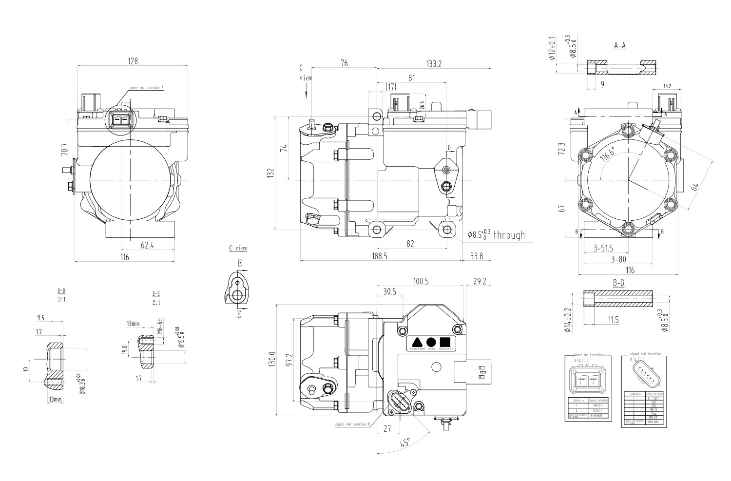 Ilustracja 8FK 366 201-161 HELLA sprężarka, klimatyzacja