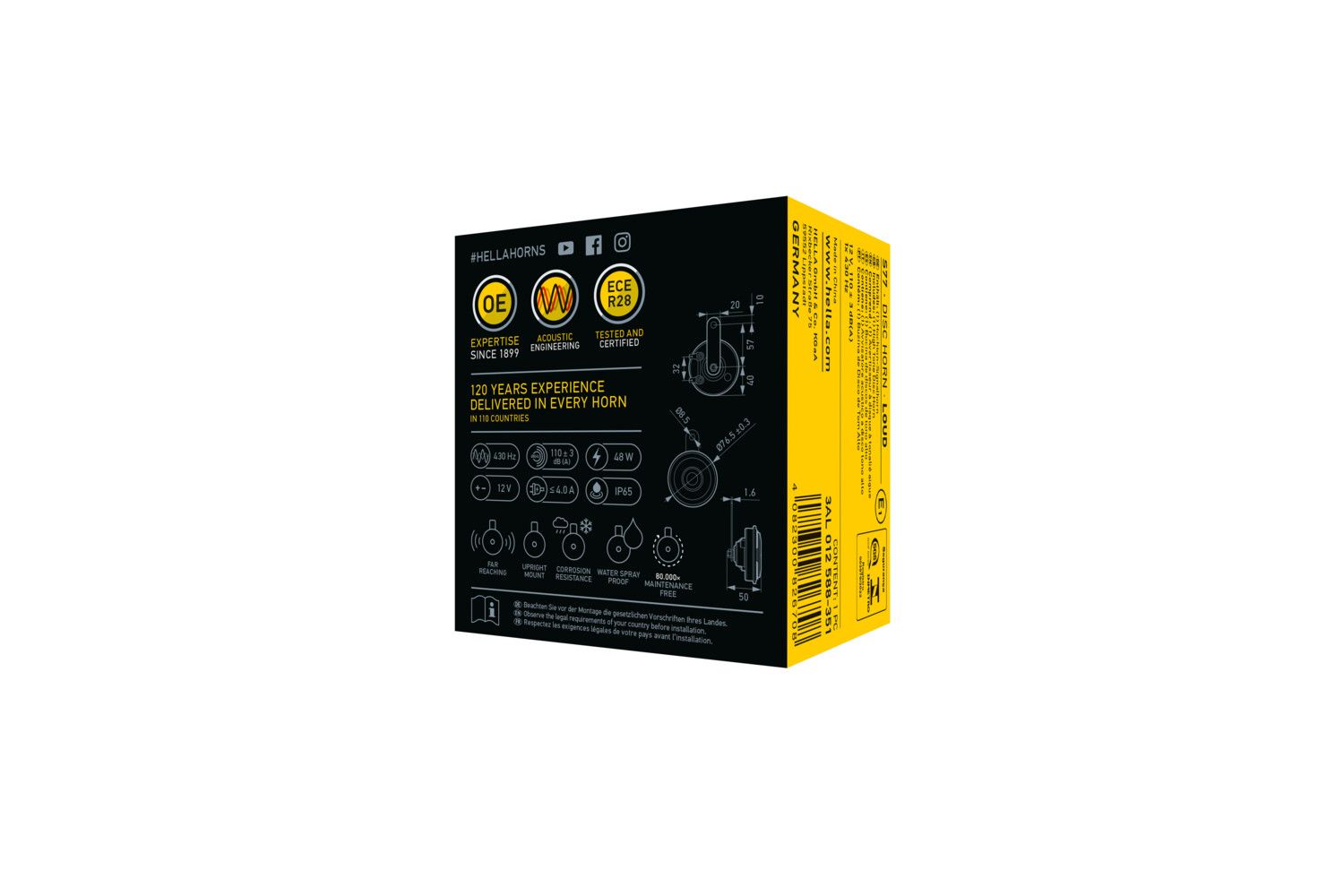 Ilustracja 3AL 012 588-351 HELLA klakson
