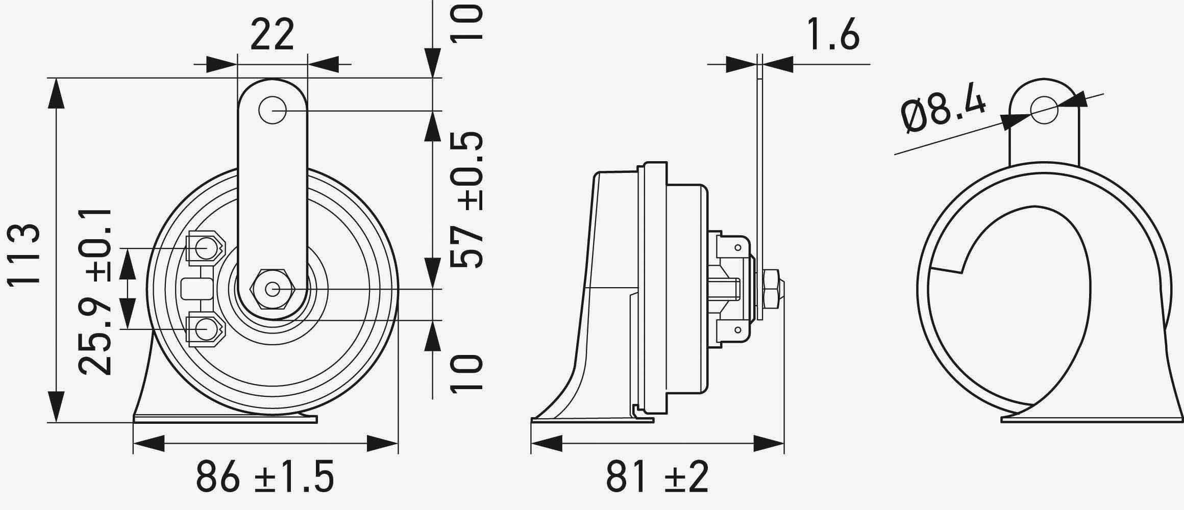 Ilustracja 3FH 011 225-841 HELLA fanfara