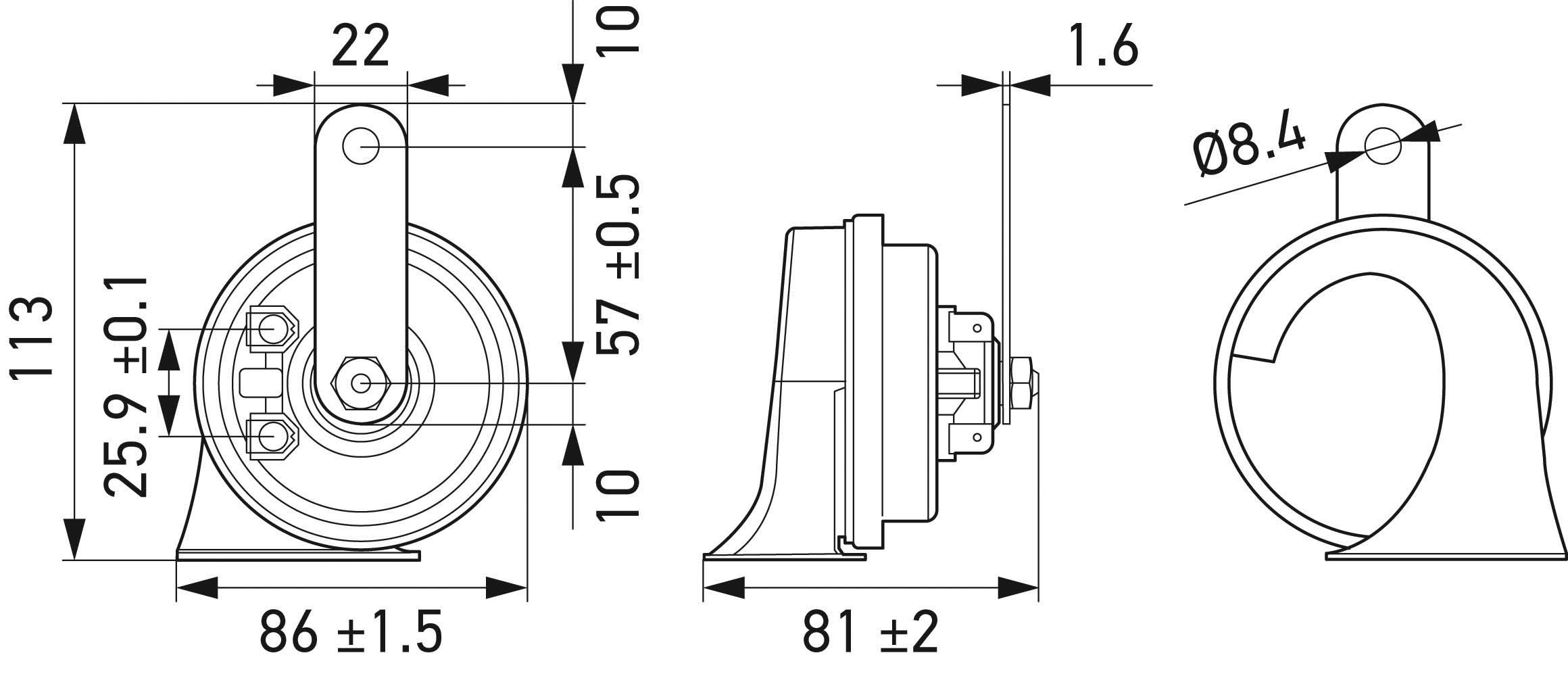 Ilustracja 3FH 011 225-831 HELLA fanfara