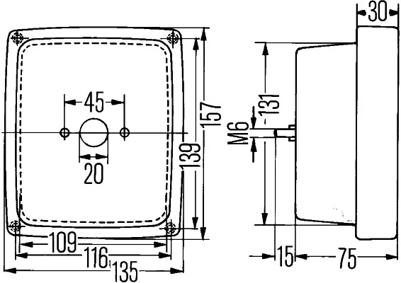 Ilustracja 2ZR 004 432-001 HELLA światło cofania