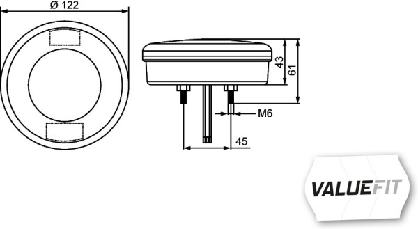 Ilustracja 2BA 357 027-021 HELLA lampa kierunkowskazu