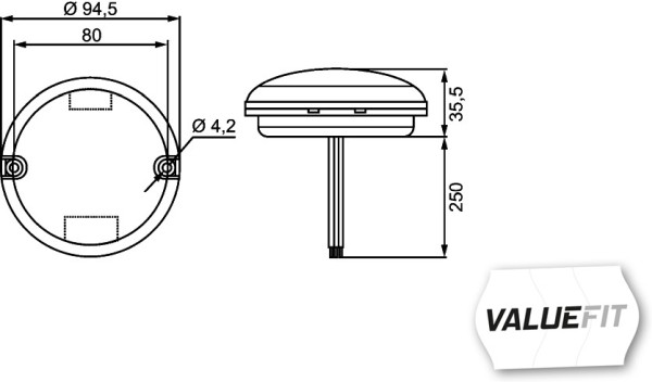 Ilustracja 2BA 357 028-021 HELLA lampa kierunkowskazu