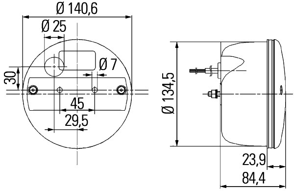 Ilustracja 2SD 344 100-101 HELLA lampa tylna zespolona
