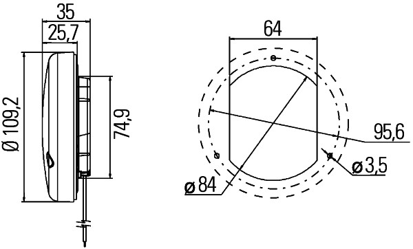 Ilustracja 2BA 959 932-051 HELLA lampa kierunkowskazu