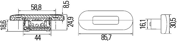 Ilustracja 2XT 959 680-612 HELLA lampka otwierania drzwi