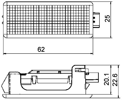 Ilustracja 2XT 010 622-101 HELLA lampka otwierania drzwi