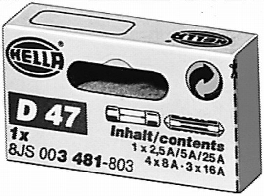 Ilustracja 8JS 003 481-803 HELLA zestaw bezpieczników