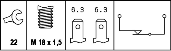 Ilustracja 6ZF 004 843-001 HELLA włącznik świateł cofania