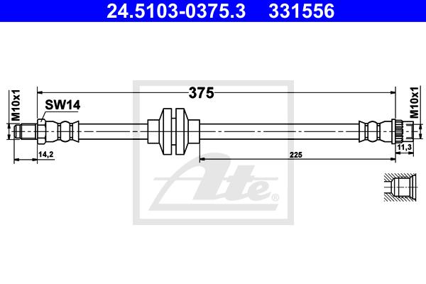 Ilustracja 24.5103-0375.3 ATE przewód hamulcowy elastyczny