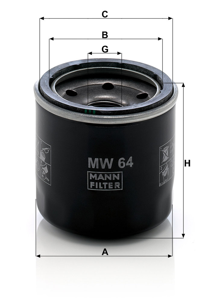 Ilustracja MW 64 MANN-FILTER filtr oleju