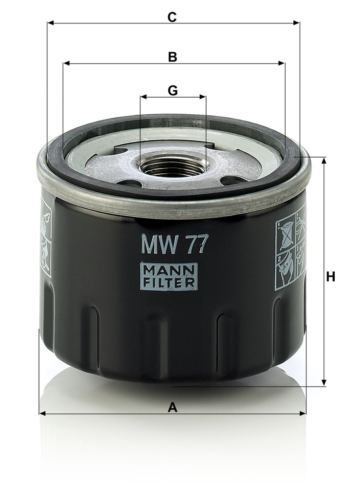 Ilustracja MW 77 MANN-FILTER filtr oleju