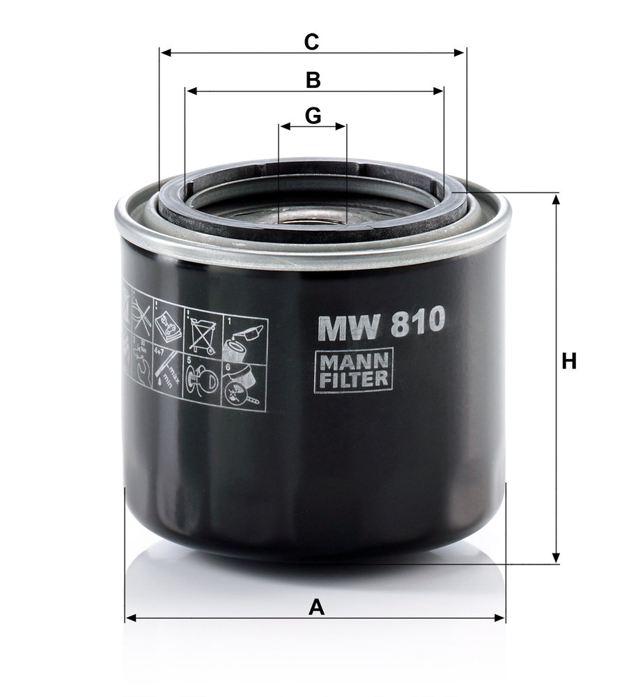 Ilustracja MW 810 MANN-FILTER filtr oleju