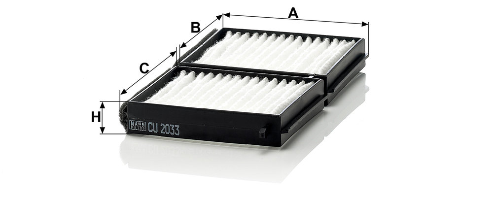 Ilustracja CU 2033-2 MANN-FILTER filtr kabinowy