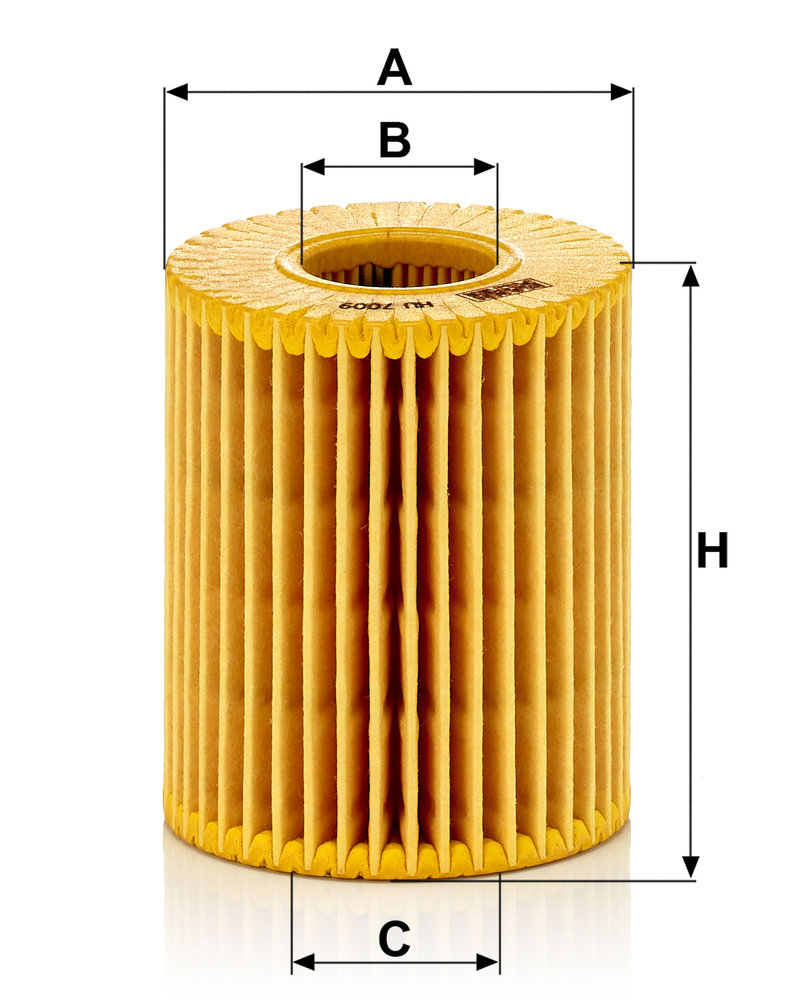 Ilustracja HU 7009 z MANN-FILTER filtr oleju