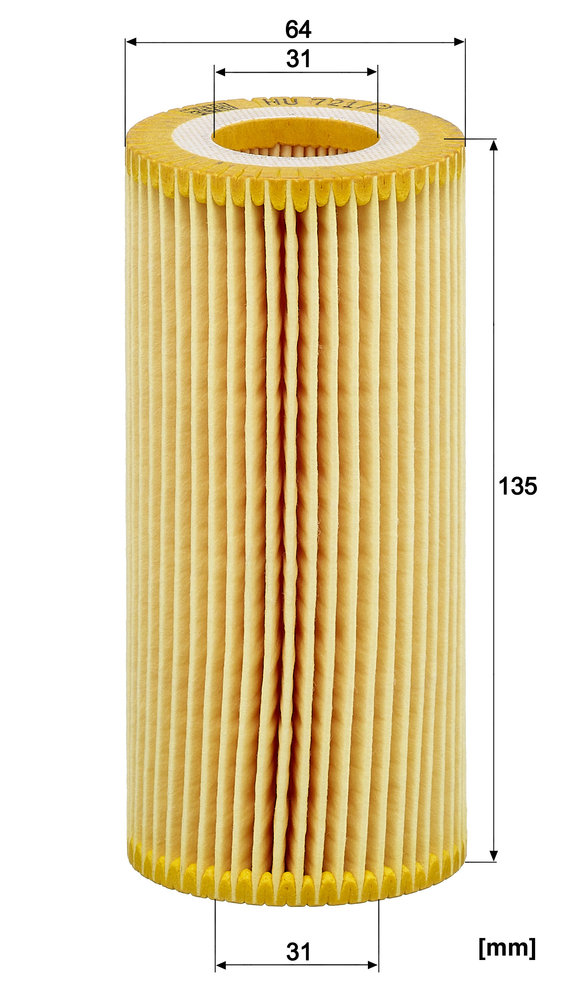 Ilustracja HU 721/2 x MANN-FILTER filtr oleju