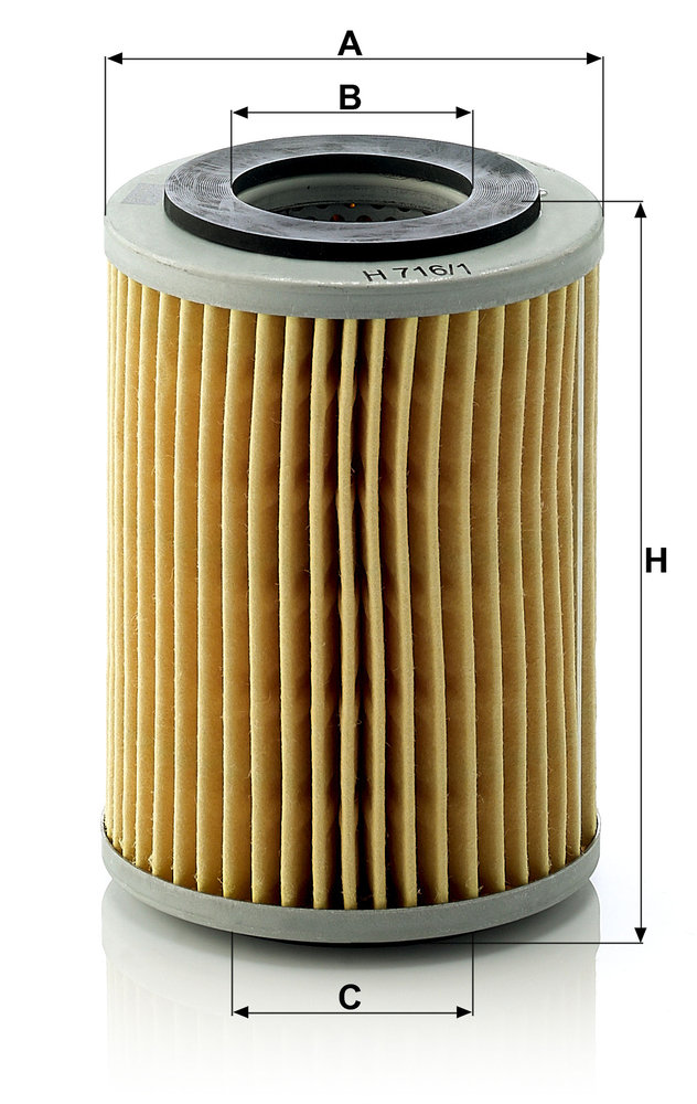 Ilustracja H 716/1 x MANN-FILTER filtr oleju