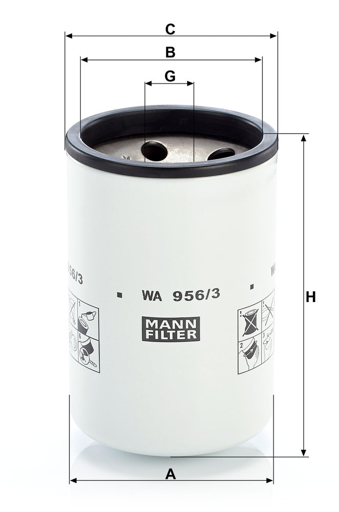 Ilustracja WA 956/3 MANN-FILTER filtr płynu chłodzącego