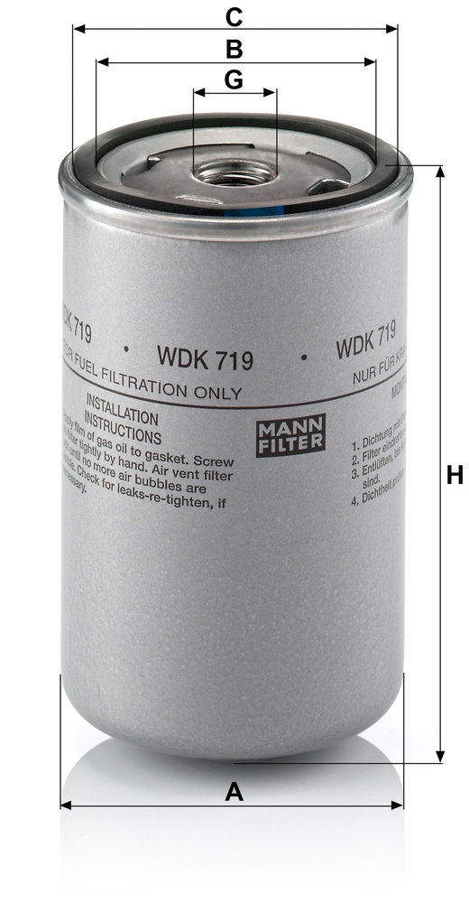 Ilustracja WDK 719 MANN-FILTER filtr paliwa