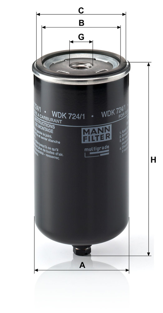 Ilustracja WDK 724/1 MANN-FILTER filtr paliwa