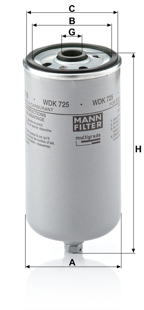 Ilustracja WDK 725 MANN-FILTER filtr paliwa