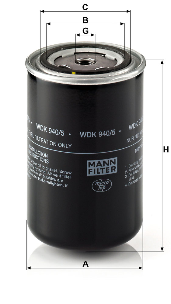 Ilustracja WDK 940/5 MANN-FILTER filtr paliwa