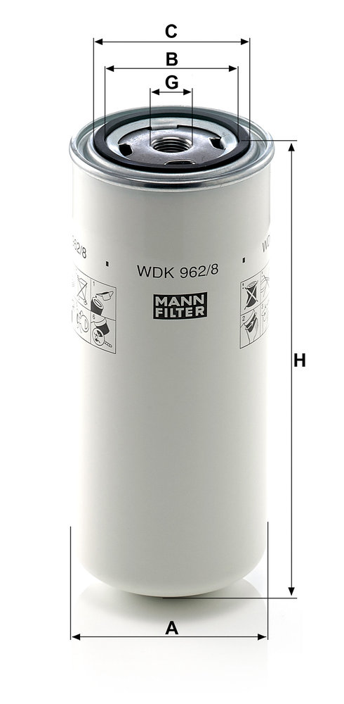 Ilustracja WDK 962/8 MANN-FILTER filtr paliwa
