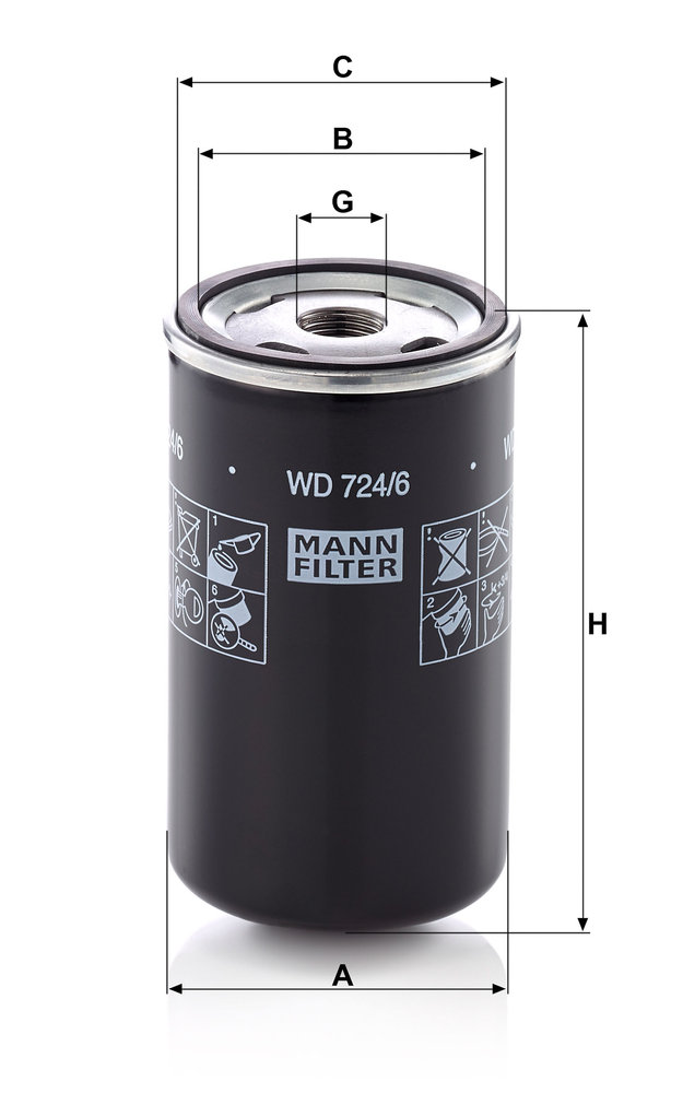 Ilustracja WD 724/6 MANN-FILTER filtr automatycznej skrzyni biegów