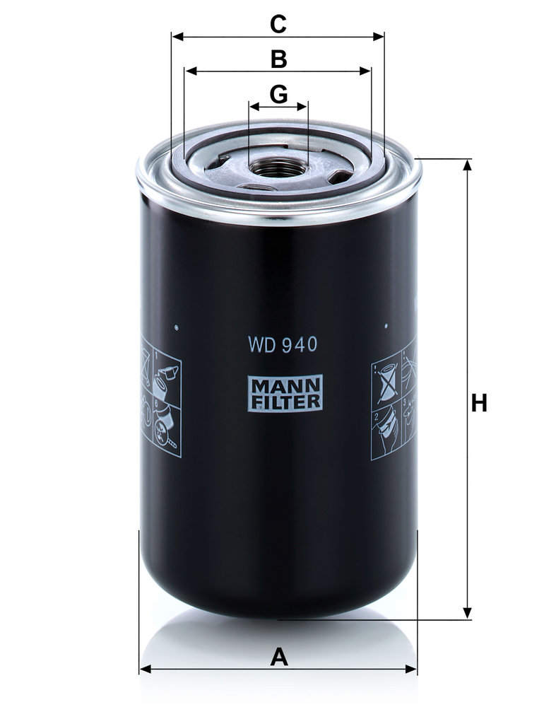 Ilustracja WD 940 MANN-FILTER filtr oleju